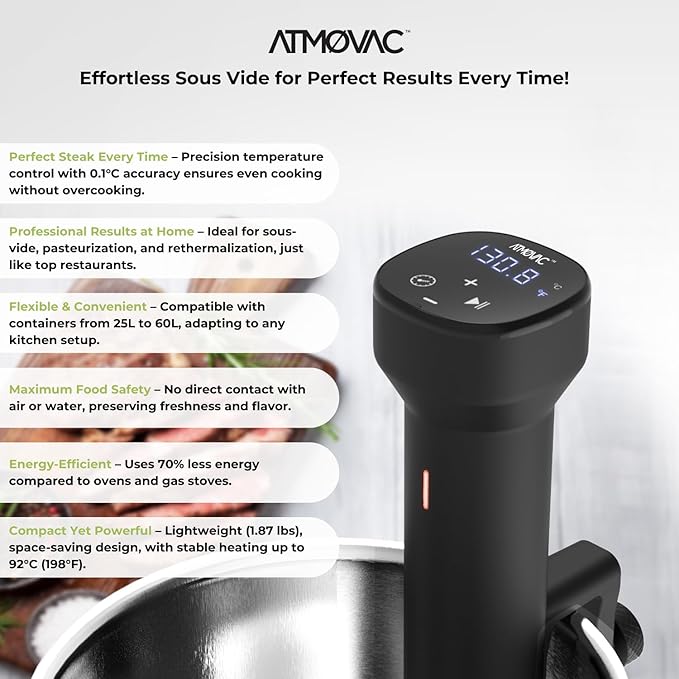 SV-EZ Sous Vide Immersion Circulator – Precision Thermal Cooker for Home & Professional Use – Digital Display & Temperature Control – Perfect for Sous Vide Cooking