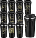 Meanplan 10 Set Fathers Day Christian Gift Bible Verse Tumbler 17oz Coffee Cup Religious Gifts Bulk Christian Tumblers for Men Church Member Sunday School Teacher Gifts Cna Week (Black, Bible Theme)