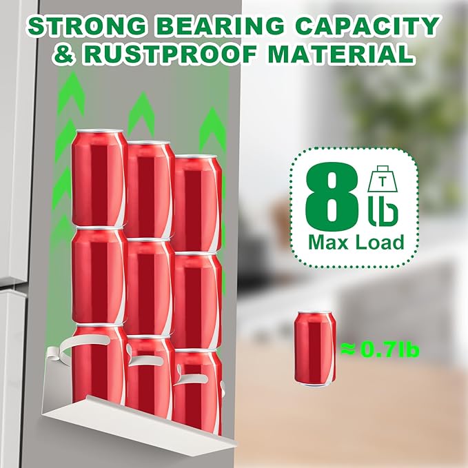 Magnetic Cup Holder Compatible with Fridge Magnetic Tumbler Holder Tumbler Lid Organizer for Refrigerator Compatible with Cup 30&40 oz Water Bottle Rack Accessories(White)