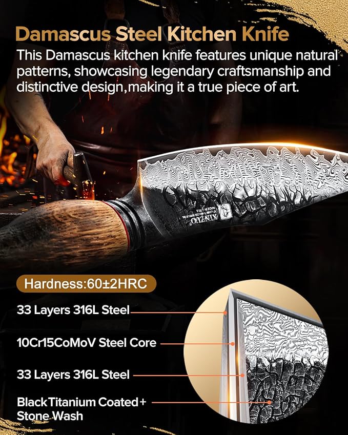 XINZUO 5.6 inch Paring Petty Knife,High Carbon 67 Layers Damascus Steel Fruit and Vegetable Small Kitchen Utility Knife,Burnt Wood Handle