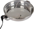CucinaPro XL Electric 16" Skillet, 18/10 Stainless Steel Pan with Lid | Round with Adjustable Temperature Control Probe, Tempered Glass Lid & Handle, Portable, Durable Cookware Large Family Meal