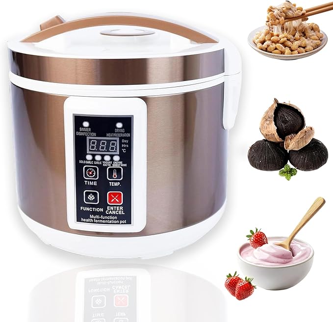 6L Black Garlic Fermenter,Yogurt Maker with Adjustable Temperature & Time Control, Automatic Intelligent Control Garlic Fermenter Natto, Yogurt, Kimchi, Wine Fermenter Machine
