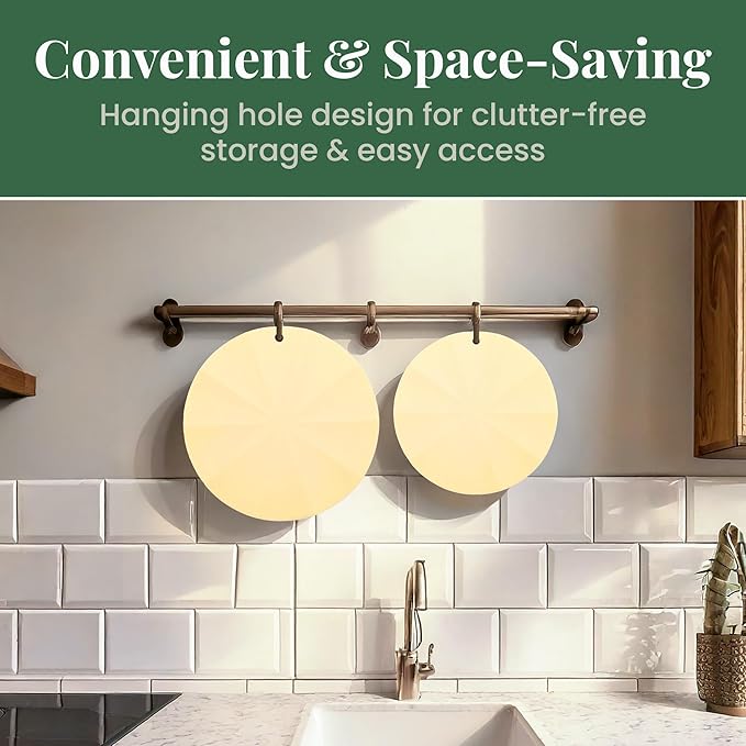 Larder & Vine Silicone Trivets for Hot Pots and Pans | Set of 4 Round Hot Pads for Kitchen | 7” & 9” Trivets for Hot Dishes | Heat-Resistant Silicone Mats for Kitchen Counter | Limoncello