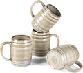 GBhome 20oz Large Coffee Mugs Set of 4, Handmade Ceramic Coffee Mugs Set for Latte/Tea/Beer/Hot Cocoa, Dishwasher & Microwave Safe- Oatmeal