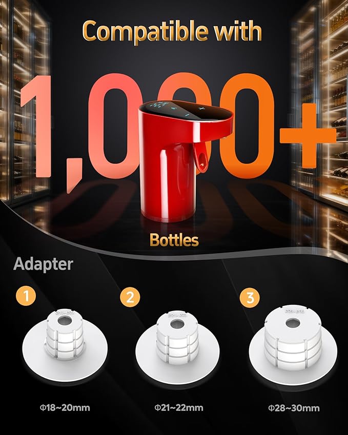 Mothers Day Gift Essential,5-in-1 Electric Wine Decanter & Smart Liquor Dispenser,Automatic Aerator&Pourer with 1-999ml Precision Dosing | Gift for Mom,Women,Dad,Wine&Whiskey Lovers,Birthday(Red)