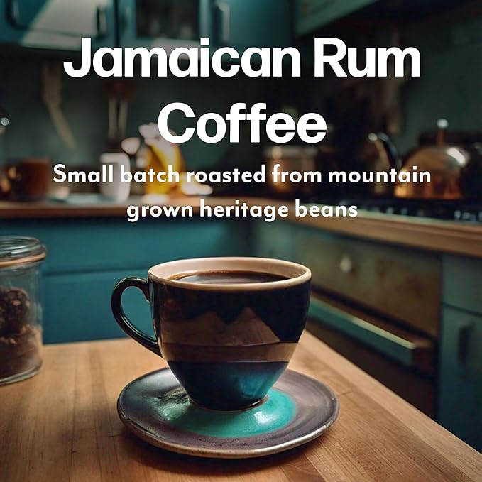 Maud's Jamaican Rum Yum Flavored Coffee Pods, 18 ct, Medium Roast Flavored Coffee in Single Serve Pods – 100% Arabica Beans, Compatible with Keurig K Cups Maker