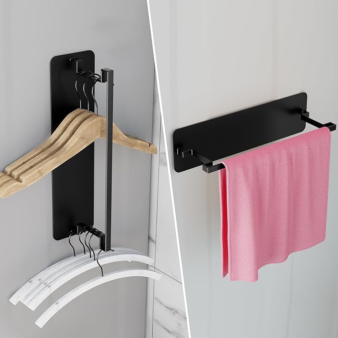 Magnetic Shelves for Washing Machine & Fridge Utentils Rack 5 Pack- Metal Heavy Duty Magnetic Shelf Magnetic Laundry Organizer with Hooks and Towel Holder for Magnetic Laundry Room Storage (Black)