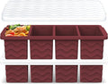 Doasuwish Silicone Freezer Tray for Soup with Lid – 1-Cup Soup Container Style Ice Cube Trays for Freezer, Meal Prep & Food Storage, Freeze 250mL/125mL Portions – 2 Pack