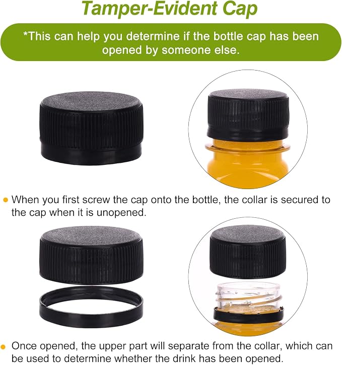 TOMNK 45pcs 2oz Plastic Shot Juice Bottles with Caps, Ginger Shot Bottles, Reusable Clear Bulk Beverage Containers for Ginger Shot, Juice, Milk, and Other Beverages