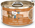 Weruva Cats in The Kitchen, Fowl Ball with Chicken & Turkey Au Jus Cat Food, 3.2oz Can (Pack of 24)