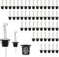 48-Pack Auto Flip Liquor Bottle Pourers with Adapters, Liquor Pour Spout Adapters set for for Large Olive Oil Bottles and Liquor Bottles - Up to 1 Inch/25mm Neck Converts Spout into Large Pour Spout