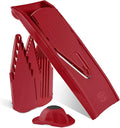 Mandoline Food Slicer Börner V1 (Starter Set) by Reston Lloyd • V-Slicer with 3 Blade Inserts & Food Holder • Made in Germany • Fruit & Vegetable Chopper • Multiple Settings • Color: Red