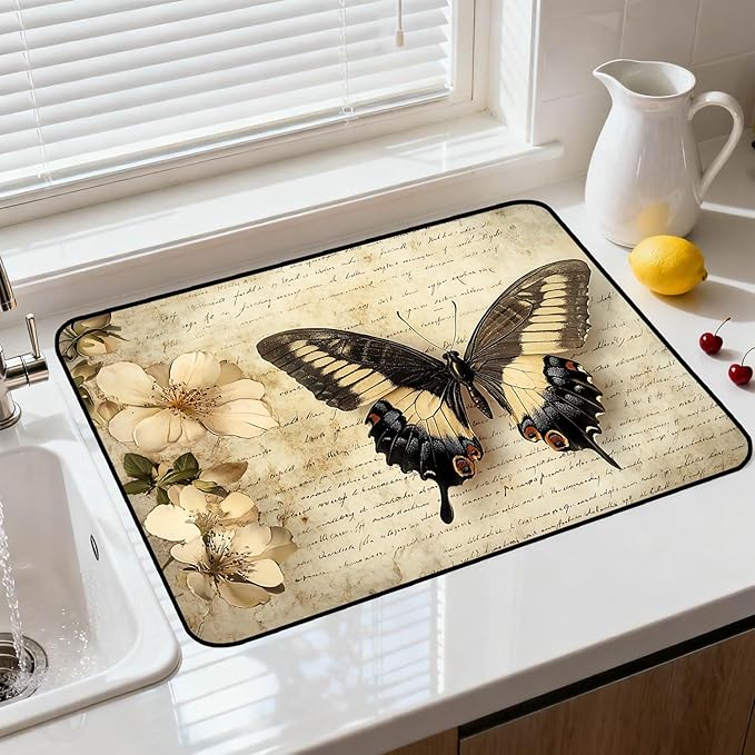Stove Top Cover for Electric Stove, Vintage Farmhouse Style Glass Cooktop Protector, Multi-functional Kitchen Counter & Washer Top Cover