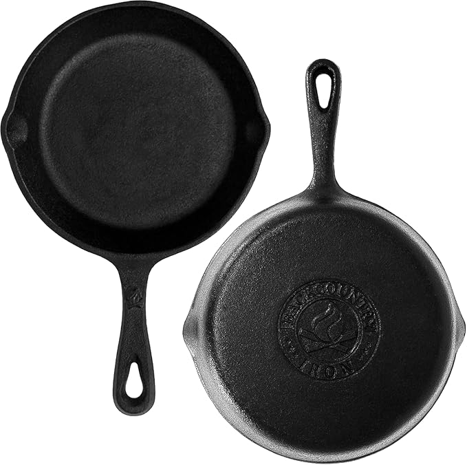 8 Inch Round Medium Pre-Seasoned Cast Iron Skillet