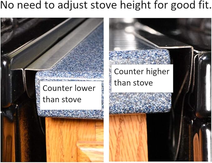 TrueGem Stove Gap Covers - 23.4", 316 Stainless Steel | Oven Side Gap Filler | Range Trim Kit | Guard Between Stove Top & Counter