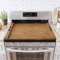 SpaceAid Noodle Board Stove Kitchen Cover with Handles, Top Covers for Gas Burners and Electric Stove, Oven Decor Accessories Wood Tray for Countertop, Brown Bamboo