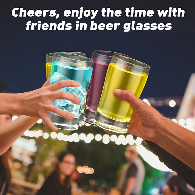 Bokon 36 Pcs Beer Glasses, Small Juice Cups Iced Tea Glasses Heavy Base Glassware Clear Glass Bulk Tumblers for Drinking Water Beer Milk Orange Juice Kids Breakfast (5 oz)