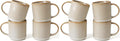 famiware Coffee Mug Set for 4, Star 12 oz Catering Mugs Cup Set with Handle for Coffee, Tea, Cocoa, Milk - Ceramic Stoneware Drinkware Set, Cappuccino White (Pack of 2)