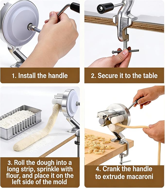 Manual Cavatelli Pasta Maker, Heavy-Duty Aluminum, Easy Operation, Non-Stick, Compact for Home Kitchen Gnocchi