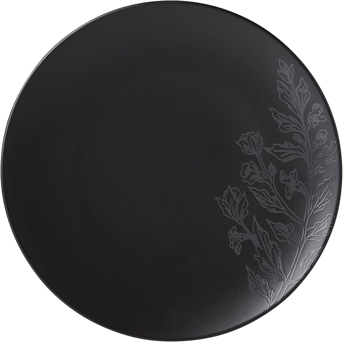 Oneida 897391 Roseto 12-Piece Dinnerware Set, Charcoal