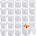 Mifoci 24 Pcs 3 Qt/ 101 Oz/ 3 L Plastic Food Containers, 0.74 Gallon Ice Cream Buckets with Lids and Handle Reusable Square Deli Containers Freezer and Microwave Safe for Kitchen Food Drinks Storage