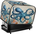 Retro Blue Octopus 2 Slice Toaster Cover Dust And Fingerprint Bread Maker Cover Bakeware Protector Washable Appliance Covers Kitchen Accessories For Home Kitchen Women Gift