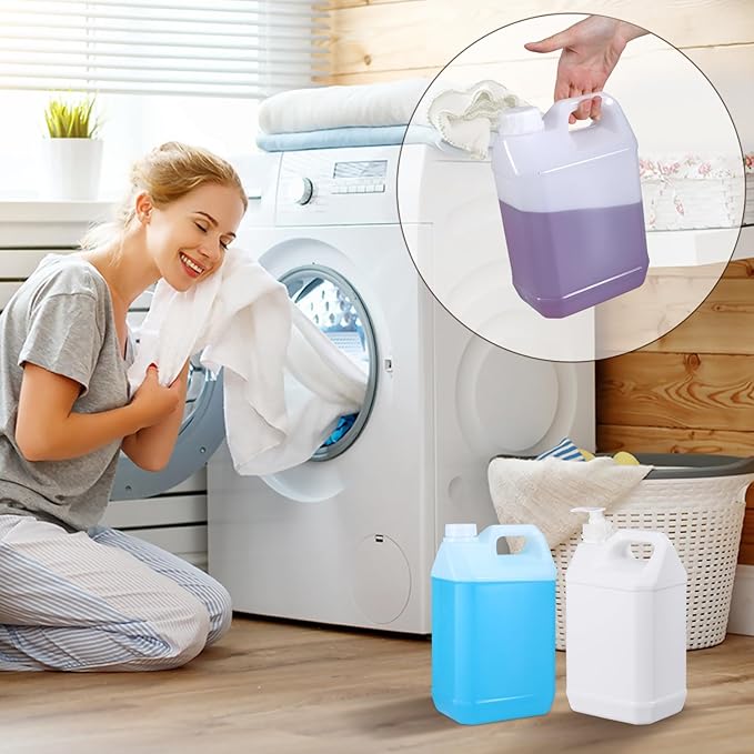 9 Pack 2.5 Gal Plastic F-Style Jug, Plastic Water Jug Heavy-Duty HDPE Storage Container for Oil, Sauces, Soaps, Detergents, Honey Liquids with Screw-On Cap and Pump Lid （Translucent