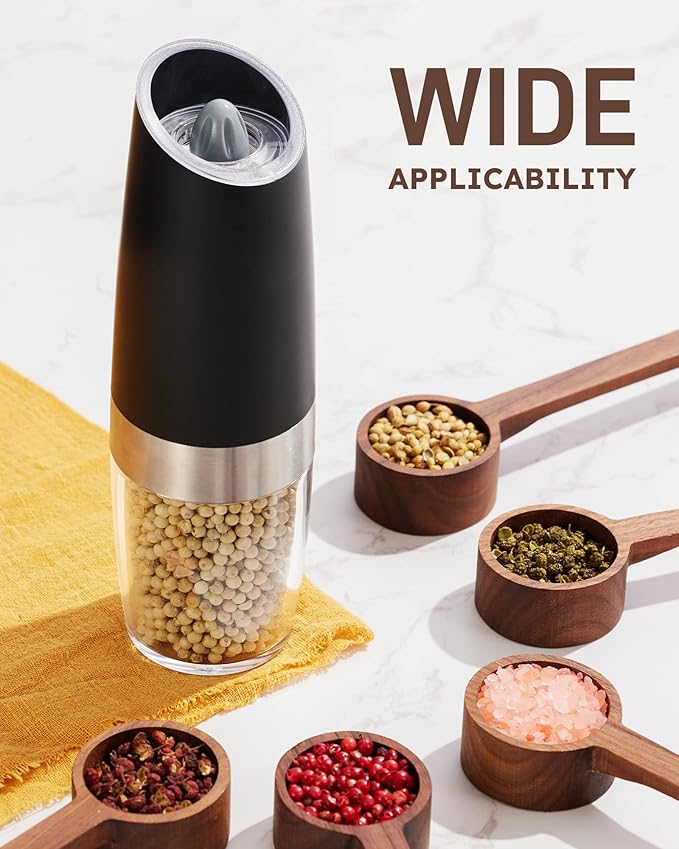 5 in 1 Blender and Food Processor & Large Capacity Gravity Electric Pepper and Salt Grinder Set