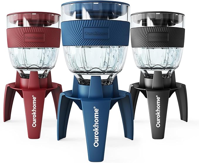 Ourokhome Wine Aerator Pourer - Decanter Spout, Premium Decanter for Red Wine，Designed for All Glasses, Improve Flavor, Enhance Bouquet Aerating Pourer (Blue)
