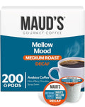Maud's Decaf Medium Roast Coffee Pods, 200 ct, Decaffeinated Single Serve Pods – 100% Arabica Coffee, Compatible with Keurig K Cups Maker