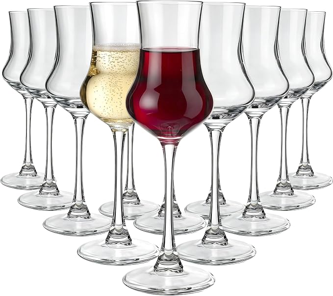 Remerry 3.5oz Grappa Glass, Set of 12 - Crystal Glass Stemware Spirit Glassware Tulip Shaped for Home and Restaurant Bar, Serving Liqueur, Champagne, Limoncello Cordial, Aperitif