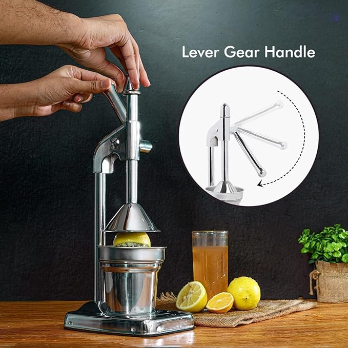 Cast Iron Juicer Hand Press, Manual Juicer, Heavy Duty Countertop Lime Citrus Crush Machine, Easy to Clean, Home and Kitchen