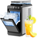 Kismile Countertop Ice Maker, 26lbs/24H Bullet Ice Machine, 8 Ice Cubes in 6 Minutes, Dual Water Tanks with 1.2L Top Tank, 2 Ice Sizes, Self-Cleaning, Compact Portable Ice Maker for Home, Kitchen & RV
