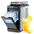 Kismile Countertop Ice Maker, Portable Ice Maker Machine 26lbs/24H, Dual Water Tank Design, Small & Large Bullet Ice, Self-Cleaning, Internal Lighting for Home Kitchen, Office & RV