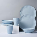 MORGIANA 8 pcs Reusable Dinnerware Set, Camping Dishes with Bowls Plates Dishes for 2 (Blue)