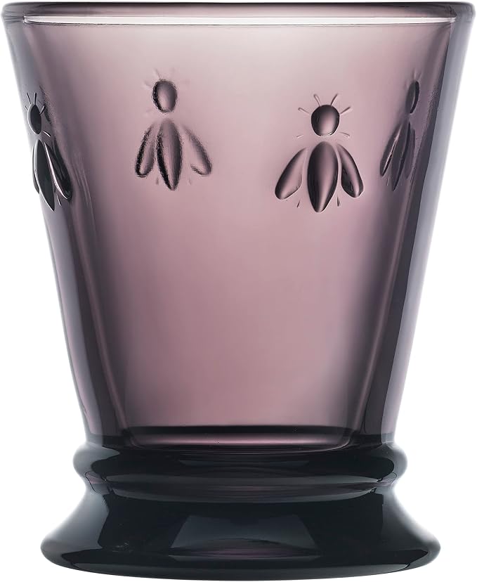 La Rochere Bee Aubergine Tumbler Set/6 - La Rochere Bee Glassware Sets