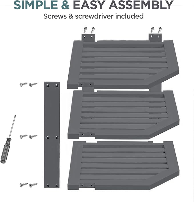 Bambüsi Plate Organizer for Cabinet - Corner Cabinet Organizer and Kitchen Cabinet Organizer Shelf, Kitchen Countertop Organizer for Plates, Dishes and Bowls, Space Saving Corner Rack, Grey