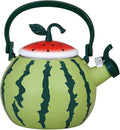UPware Enamel on Steel Whistling Tea Kettle, Stovetop Teakettle (1.6 Quart, Watermelon)