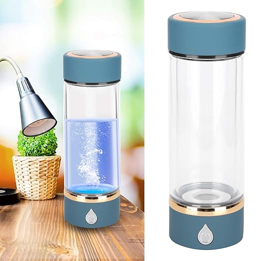 380ml Hydrogen Rich Water Bottle, Rechargeable Portable Hydrogen Water Ionizer Machine with USB, Avoid Aging Water Glass Bottle for Home, Office, Travel, Daily Drinking