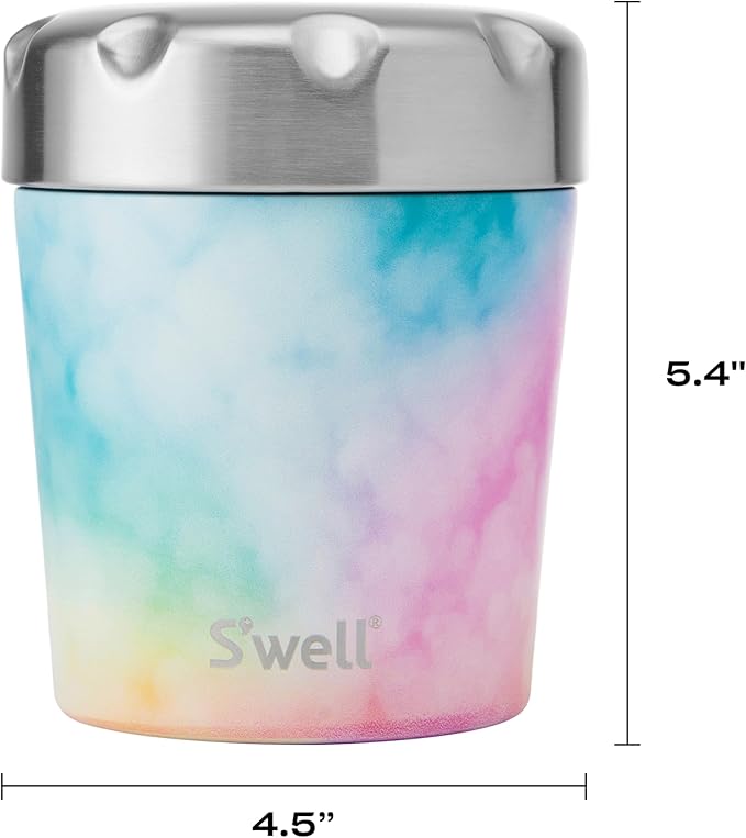 S'well Stainless Steel Ice Cream Chiller, 16oz, Candy Cloud, Triple Layered Vacuum Insulated Container Keeps Ice Cream Frozen For Up To Four Hours, BPA Free