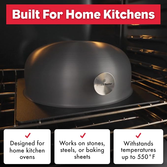 Brod & Taylor Ultralight Baking Shell for Sourdough Bread (Boule) – No Preheating Needed for Crispy Crust and Even Baking