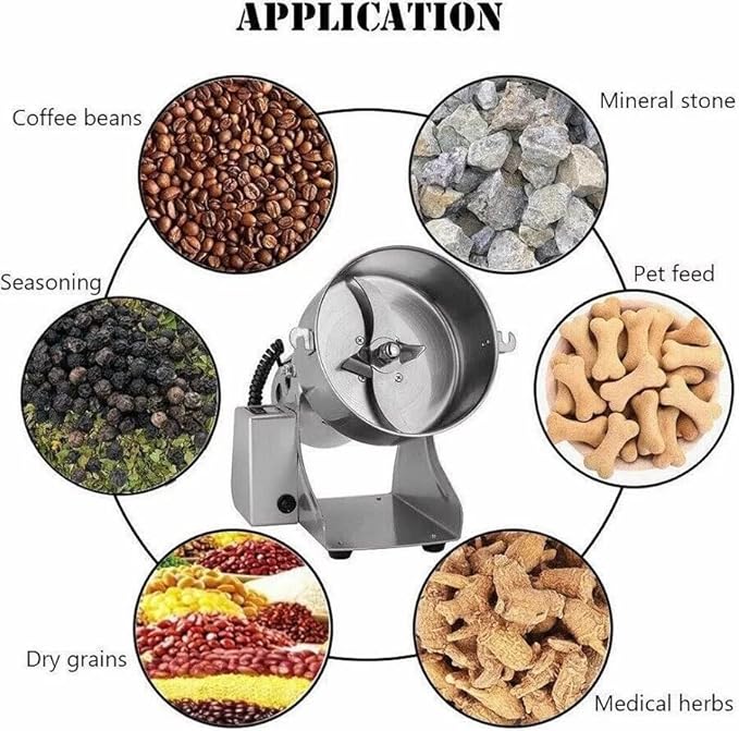 Electric Grain Mill Grinder 700g,High Speed 2400W Spice Herb Mill Grinders, Stainless Steel Pulverizer Powder Machine for Dry Cereals Grains Herbs Spice Coffee Corn Bean Pepper,Stand Type