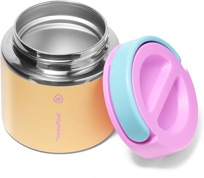 ThermoFlask Insulated Food Jar with Leakproof Lid (20 oz, Candy Oasis) - Stainless Steel Food Containers for Hot & Cold Meals, Lunch, Soup & Snacks