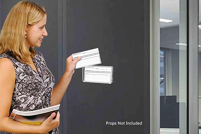 Marketing Holders 4 Pack Brochure Holder 5" Menu Display Postcard Magnetic Cubicle Metal Wall Booklet Maps Literature Printed Material Organizer Horizontal Clear Acrylic