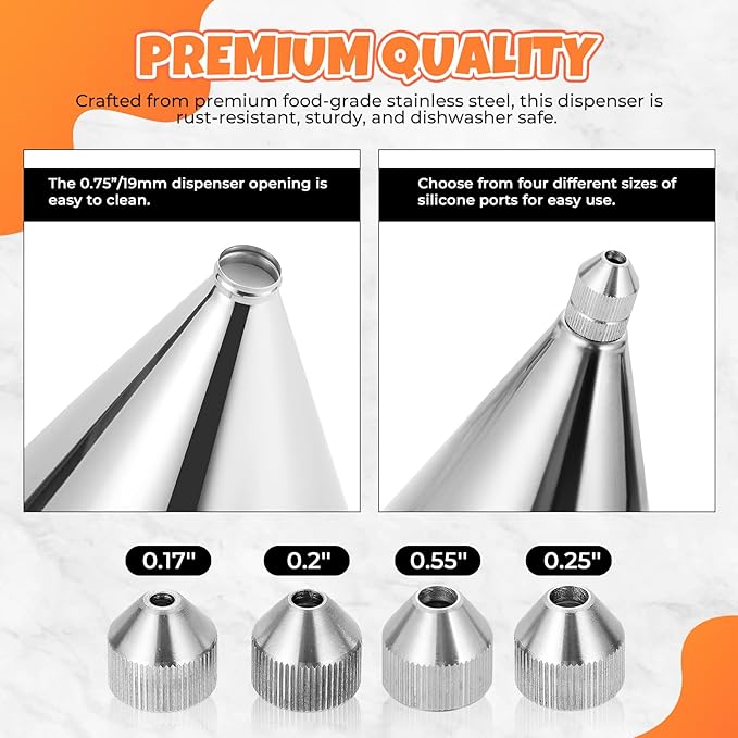 Large 60oz Stainless Steel Pancake Batter Dispenser with Stand and Tools, Great for Pancakes, Cupcake, Candle Wax Pourer, Durable, Leak-Free and Easy to Clean