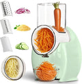 Electric Cheese Grater for Block Cheese - 3 in 1 Rotary Cheese Grater Electric Rotary Grater Salad Shooter Electric Slicer for Cheeses, Fruits, Vegetables and Nuts (Green, 6.89"x7.87")