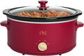Paris Hilton 6-Quart Manual Slow Cooker, Naturally Nonstick Stoneware Ceramic Insert, Three Settings (Low, High, Warm), Dishwasher Safe Family Size Slow Cooker, Berry