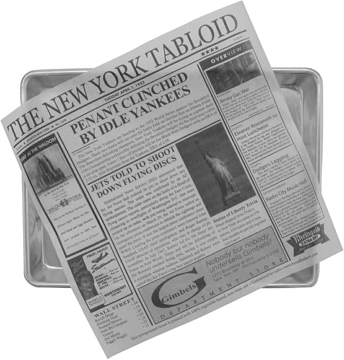 G.E.T. 4-TN1000 Appetizer/Serving Basket Tissue Liner Paper, 12" x 12", New York Newsprint (Case of 1000)