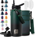 DYSANKY Insulated Water Bottle | Thickened Stainless Steel Vacuum Metal | Portable Sports Water Jug for Gym and Hiking with Straw, Carrier Bag, Handle Strap | BPA-Free 32 oz