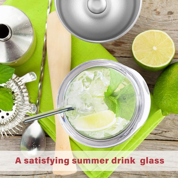 Remagr 6 Pack Stainless Steel Wine Tumblers 12 oz Insulated Vacuum Wine Cup Set Double Wall Stainless Steel Stemless Mug Glasses for Coffee Soda Whiskey Outdoor Travel (White)